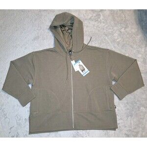 DKNY Ottoman Full-Zip Hoodie – Utility Green – Size Large – NWT